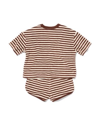 babykledingset badstof strepen bruin bruin - 33139980BROWN - HEMA