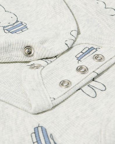 body crois&eacute; &eacute;volutif Miffy nouveau-n&eacute; c&ocirc;tel&eacute; gris chin&eacute; gris chin&eacute; - 33433420GREYMELANGE - HEMA