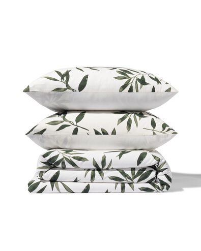 housse de couette 200x200/220cm coton doux branches d'olivier vert - 5790247 - HEMA