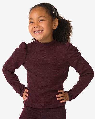 kindertop glitter bordeauxrood bordeauxrood - 30836806BURGUNDYRED - HEMA
