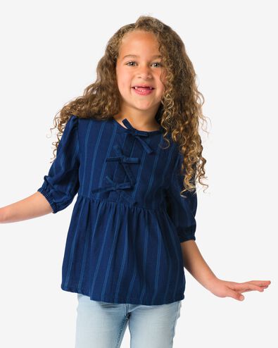 Kinderbluse gestreift dunkelblau dunkelblau - 30814816DARKBLUE - HEMA