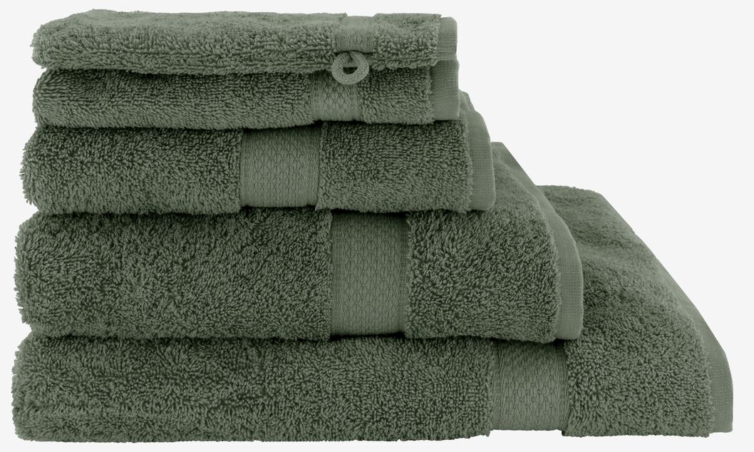 serviettes de bain - qualité supérieure vert armée - 1000025889 - HEMA