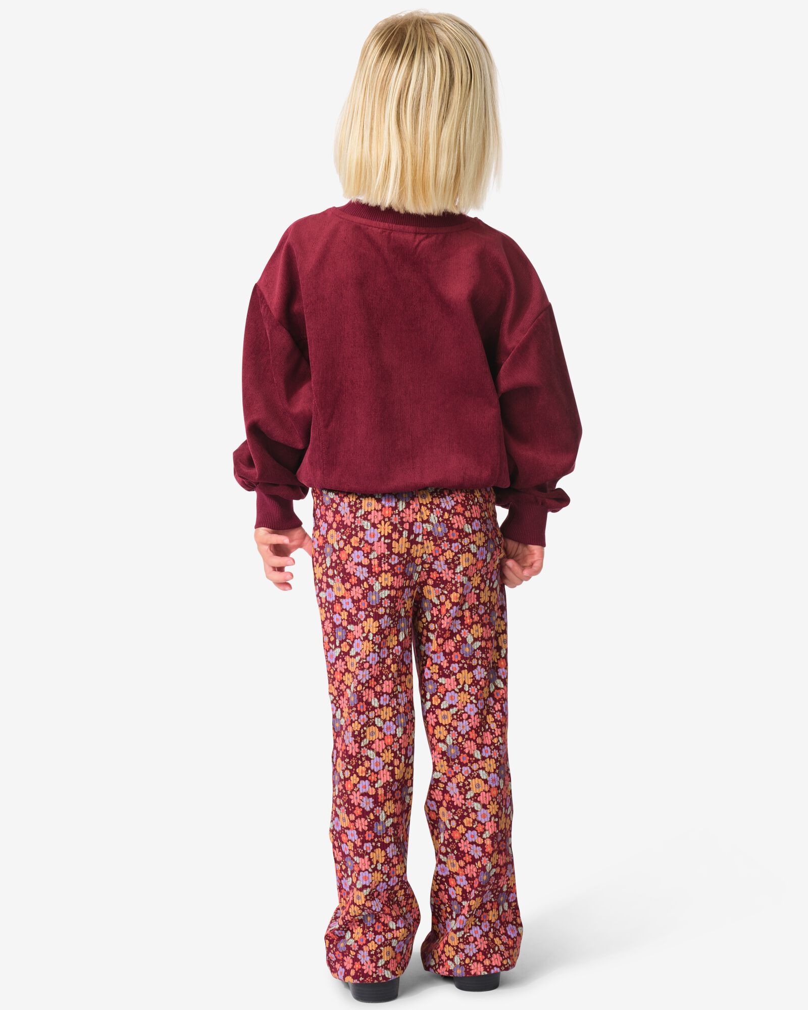 Kinderleggings mit Blumen bordeauxrot - 30835304BURGUNDYRED - HEMA