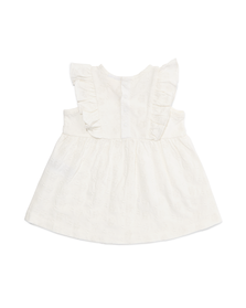 robe bébé avec broderie et volants blanc cassé blanc cassé - 1000030709 - HEMA