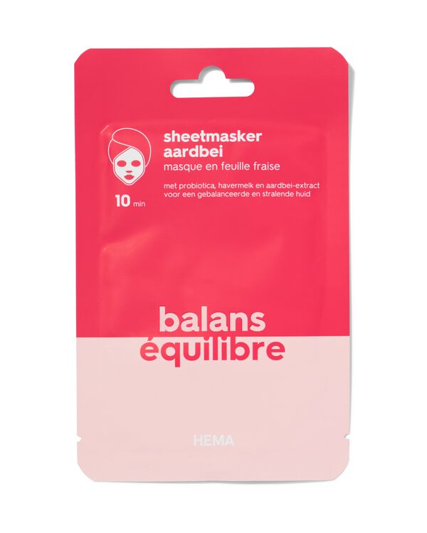 masque en tissu &eacute;quilibre fraise - 17860159 - HEMA