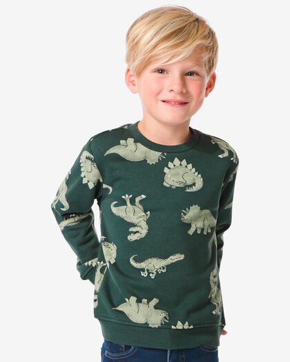 Kinder-Sweatshirt, Dinosaurier dunkelgrün dunkelgrün - 30772823DARKGREEN - HEMA