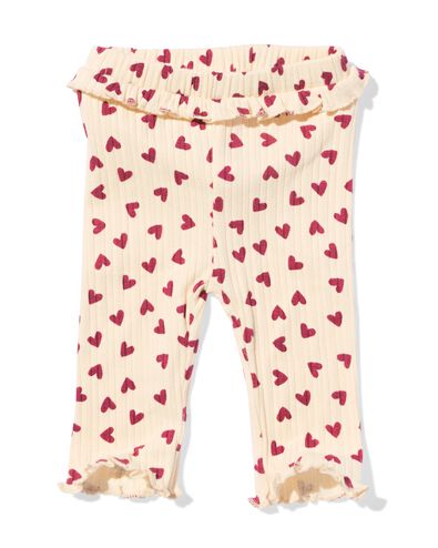 newborn legging rib hartjes ecru ecru - 33446420ECRU - HEMA