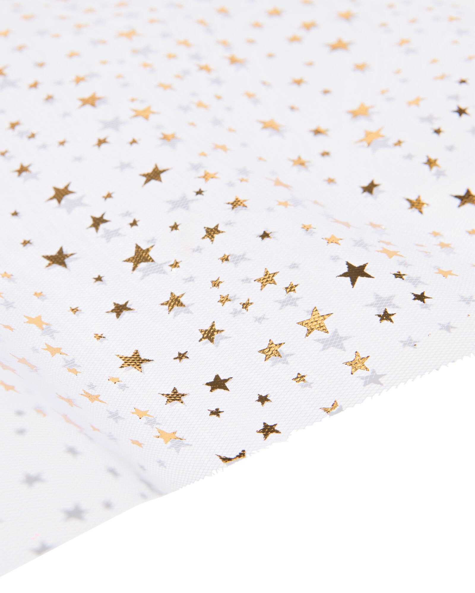 tafelloper 3mx30cm tule sterren goud - 25600076 - HEMA