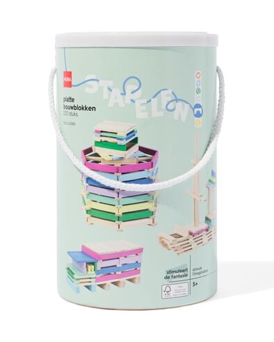 Flache Holzbaukl&ouml;tze 200-teilig - 15100575 - HEMA