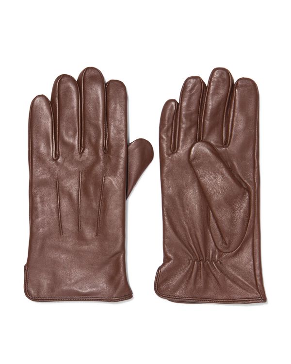 leren heren handschoenen bruin bruin - 16530230BROWN - HEMA
