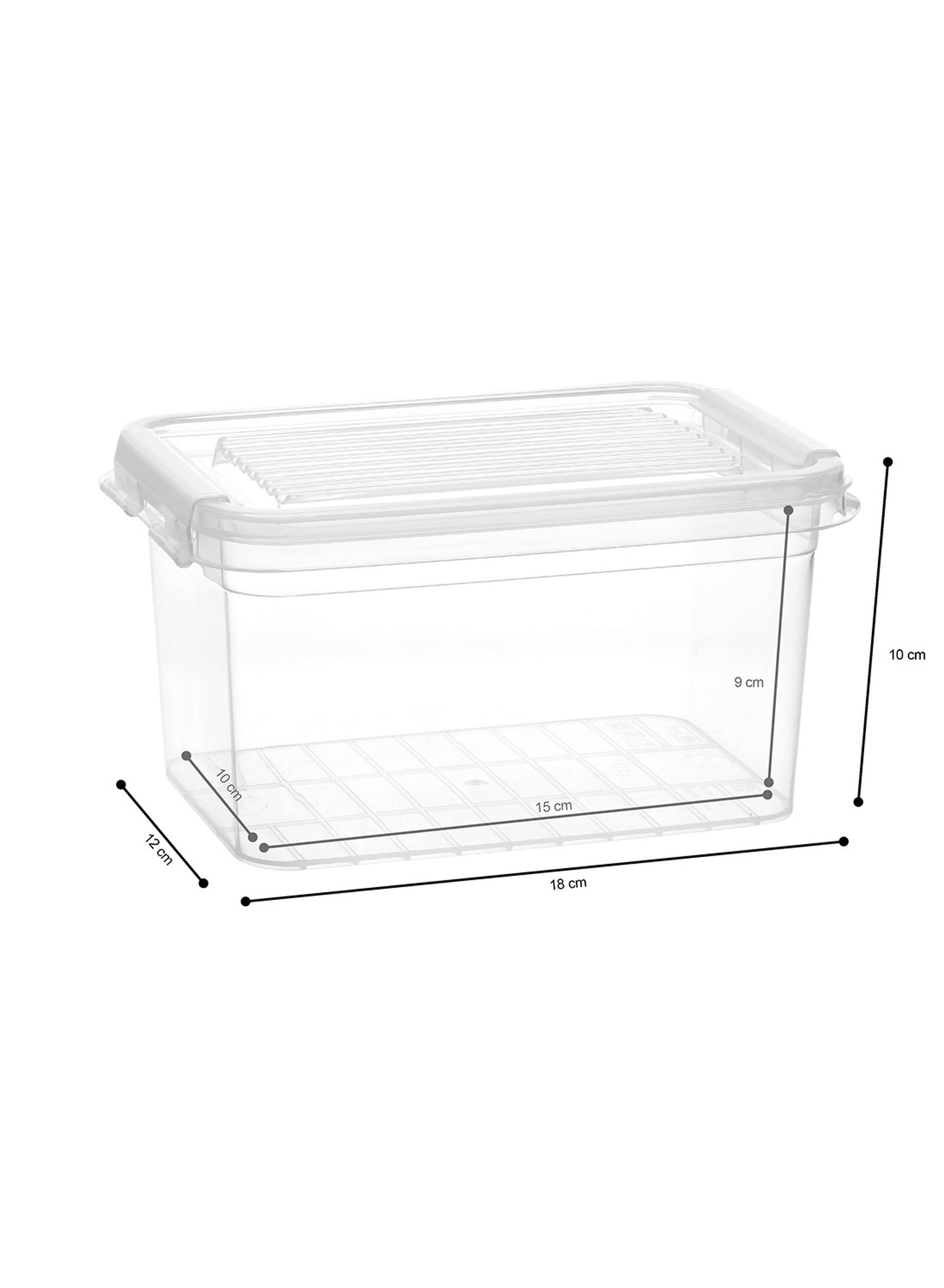 opbergdoos met deksel 1.2L Dublin transparant 18x12x10 18 x 12 x 10 Dublin - 39822212 - HEMA