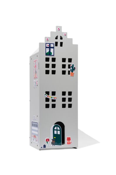 Grachtenhaus, Holz, 24.5 x 25 x 75 cm, grau - 15130162 - HEMA