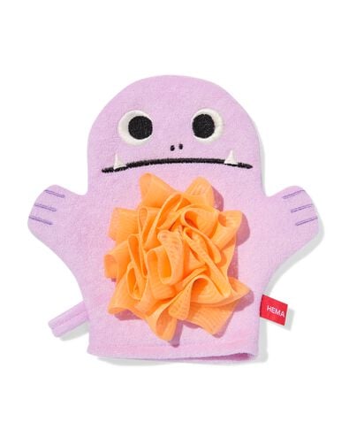 gant de toilette monstre lilas  - 11870148 - HEMA