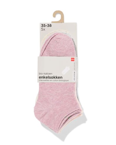 dames enkelsokken melange - 5 paar lichtpaars lichtpaars - 4280605LIGHTPURPLE - HEMA