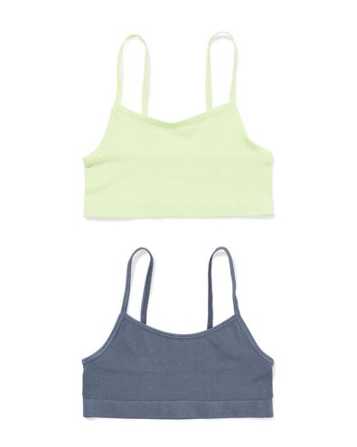 tops c&ocirc;tel&eacute;s sans coutures enfant - lot de 2 citron vert citron vert - 19307370LIME - HEMA