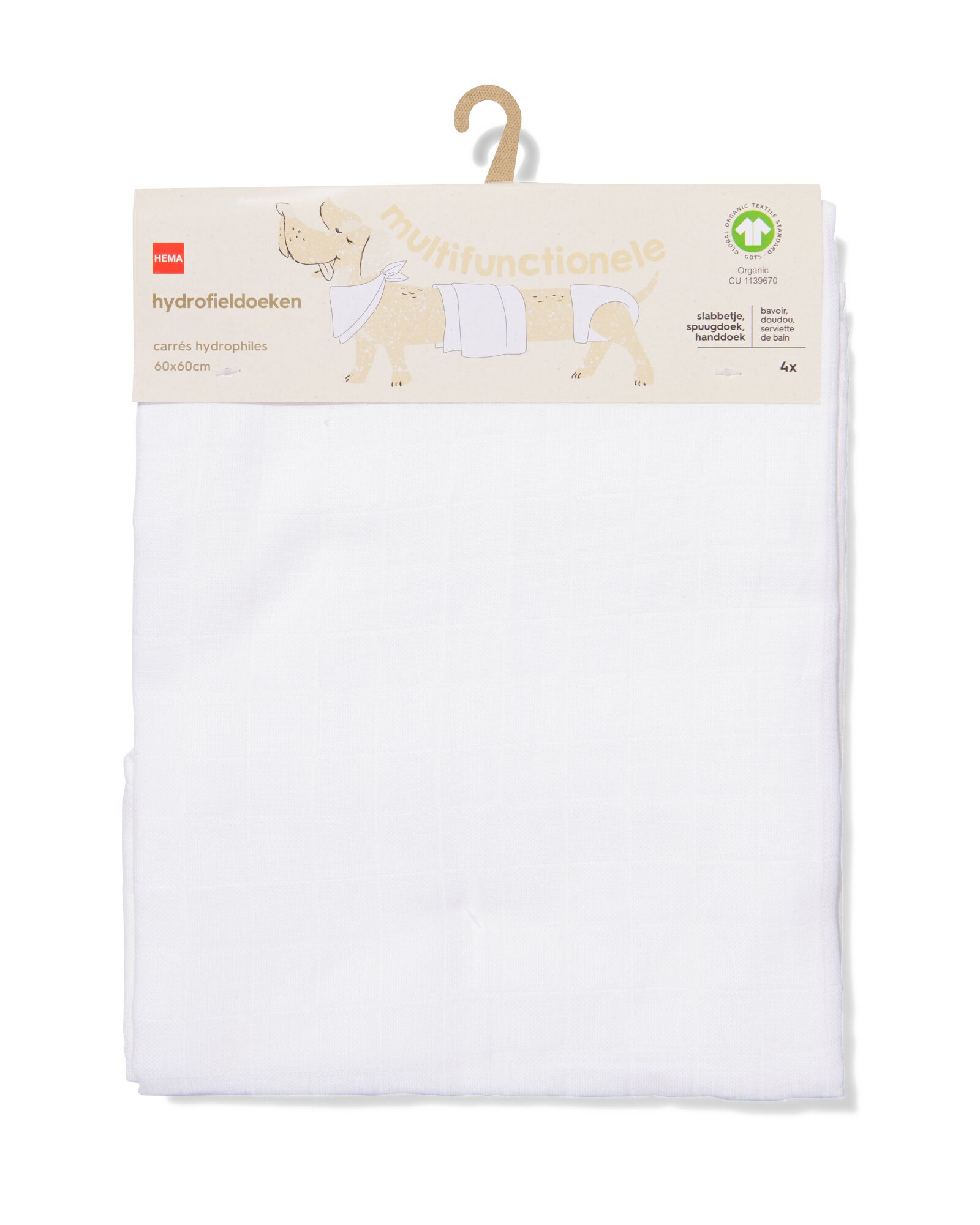 4-pak hydrofieldoeken  60x60 cm - 33345930 - HEMA