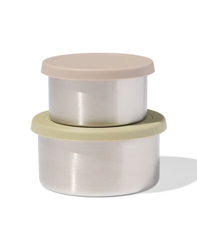 snackboxen rvs groen - 2 stuks - 80650205 - HEMA