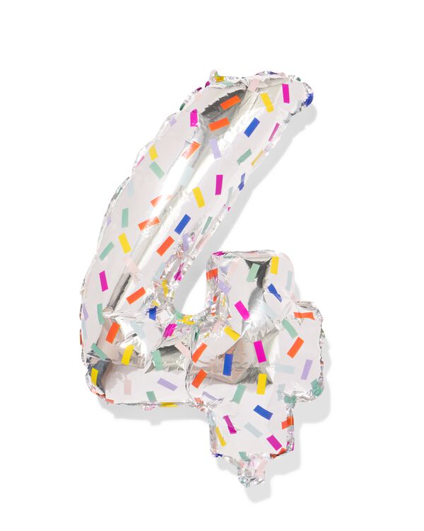 ballon aluminium chiffre 4 60cm confetti - 14260061 - HEMA