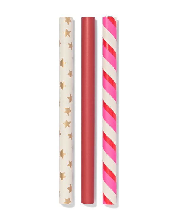 cadeaupapier 50x200 zuurstok - 3 stuks - 25710081 - HEMA