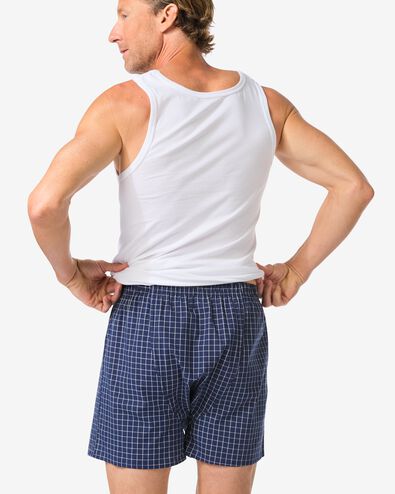 losse herenboxer ruiten donkerblauw donkerblauw - 19190480DARKBLUE - HEMA