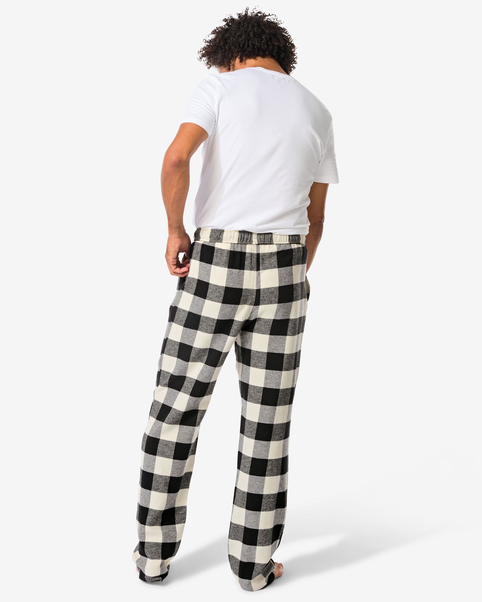 heren pyjamabroek flanel ruiten zwart - 23600840BLACK - HEMA