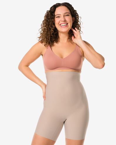 medium corrigerende biker extra hoge taille beige beige - 1000019526 - HEMA
