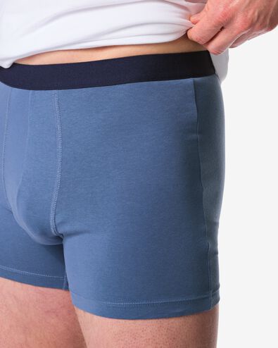 korte herenboxers - 3 stuks donkerblauw donkerblauw - 19168390DARKBLUE - HEMA