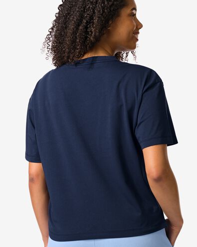 dames T-shirt boxy fit donkerblauw donkerblauw - 36000394DARKBLUE - HEMA