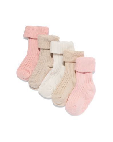 babysokken bamboe - 5 paar oudroze - 4700810OLDPINK - HEMA