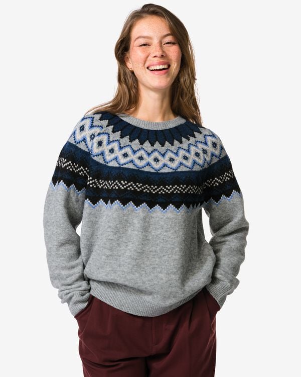 Damenpullover, grafisch bunt bunt - 36205730MULTI - HEMA