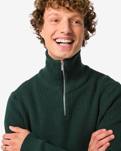 pull homme Webber vert fonc&eacute; - 2170120DARKGREEN - HEMA