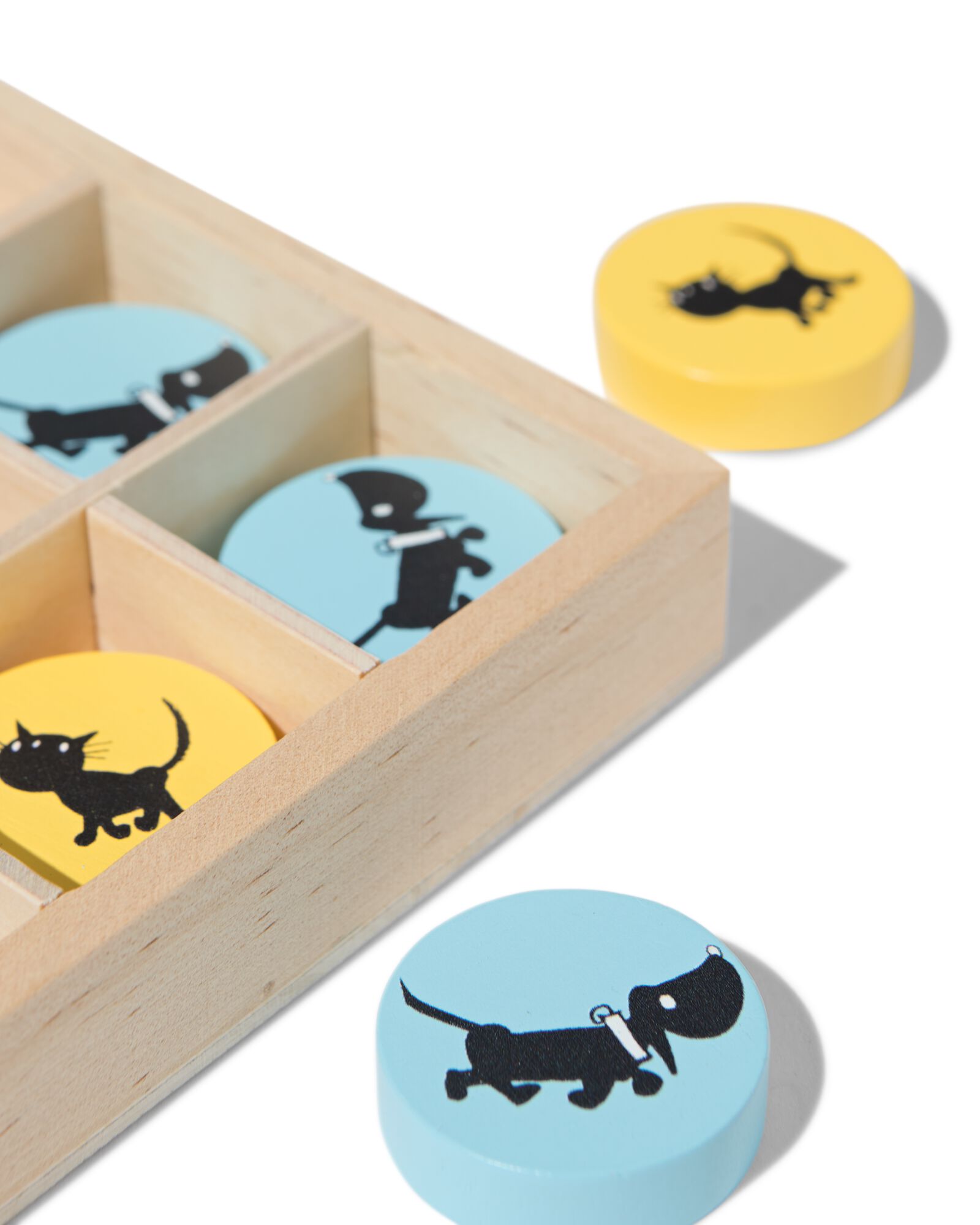 Takkie und Siepie Tic-Tac-Toe-Spiel, 13 &times; 13 &times; 3 cm, Holz - 15800159 - HEMA