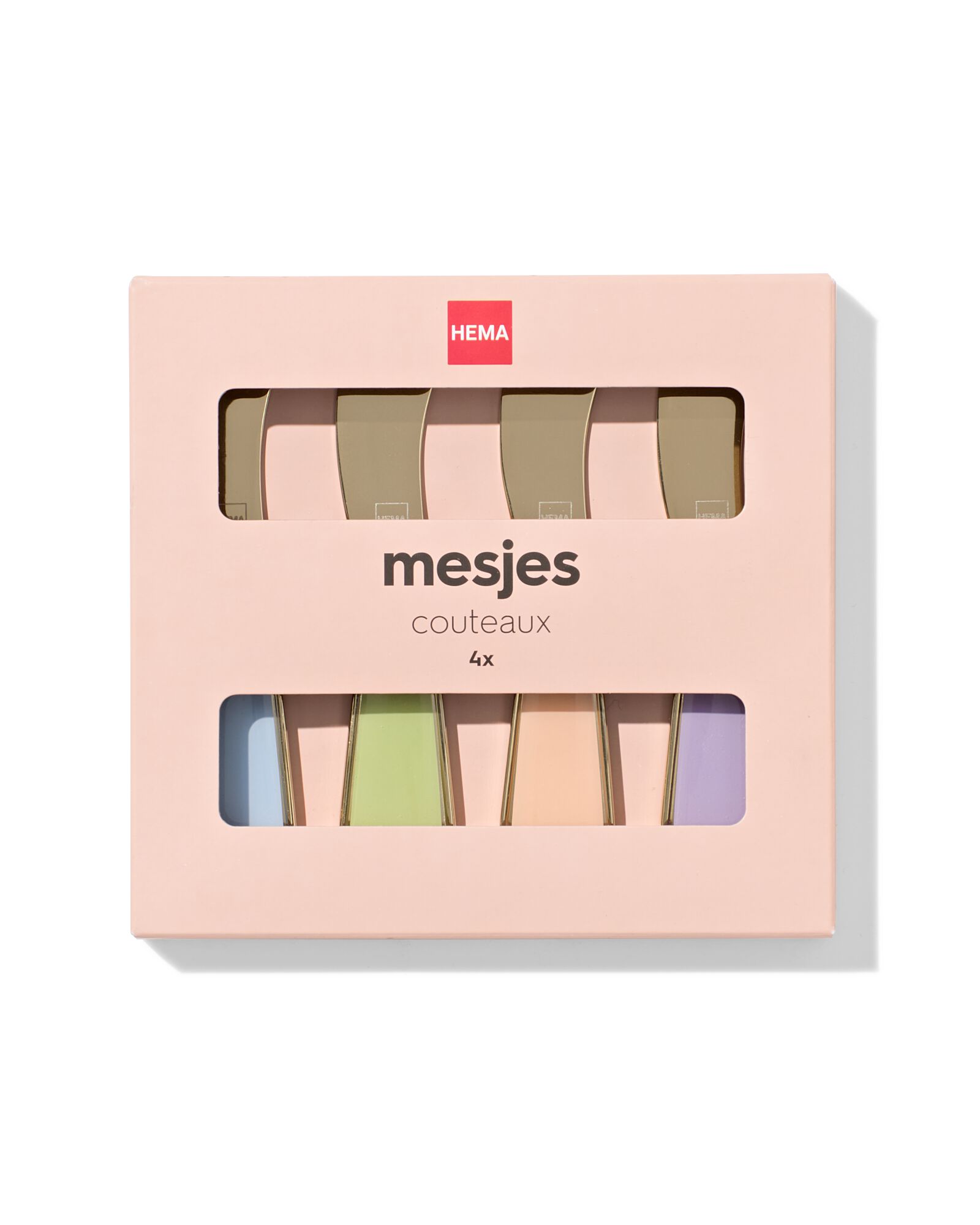 couteaux &agrave; beurre en acier inoxydable pastel - 4 pi&egrave;ces - 41822205 - HEMA