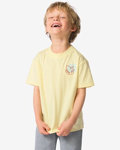 kinder T-shirt bladeren lichtgeel lichtgeel - 30719317LIGHTYELLOW - HEMA