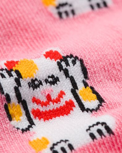 sokken met katoen lucky cat roze 35/38 - 4141126 - HEMA