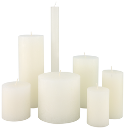 bougies rustiques blanc blanc - 1000015386 - HEMA