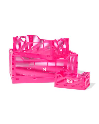 caisse pliable &agrave; lettres recycl&eacute;e rose vif rose vif - 2000000082 - HEMA