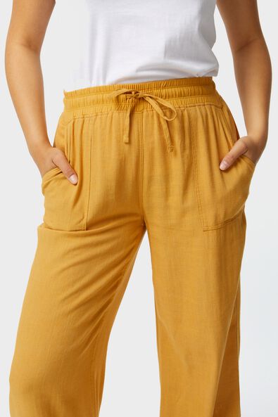pantalon femme Kate avec lin jaune - 1000027876 - HEMA