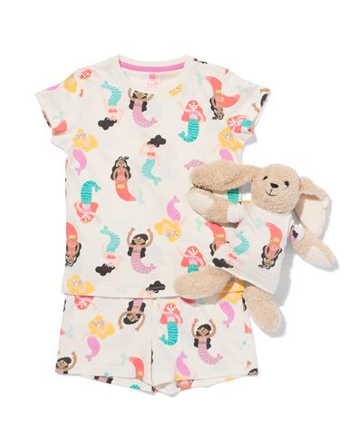 Kinder-Kurz-Pyjama Meerjungfrau eierschalenfarben eierschalenfarben - 23002860OFFWHITE - HEMA