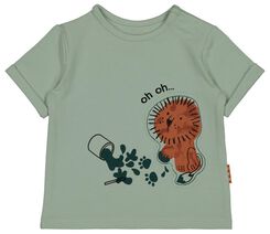 newborn baby t-shirt leeuw lichtgroen lichtgroen - 1000027741 - HEMA