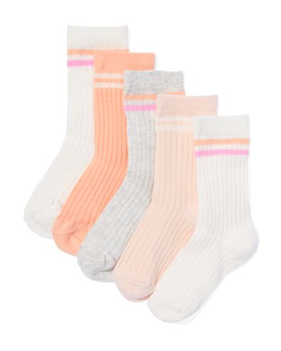 5 paires de chaussettes enfant avec du coton blanc 27/30 - 4310247 - HEMA