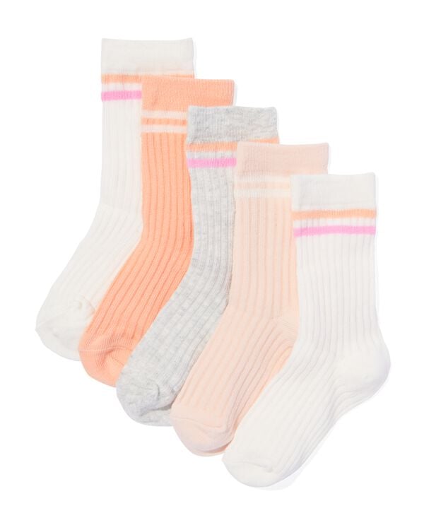 5 paires de chaussettes enfant avec du coton blanc blanc - 4310245WHITE - HEMA