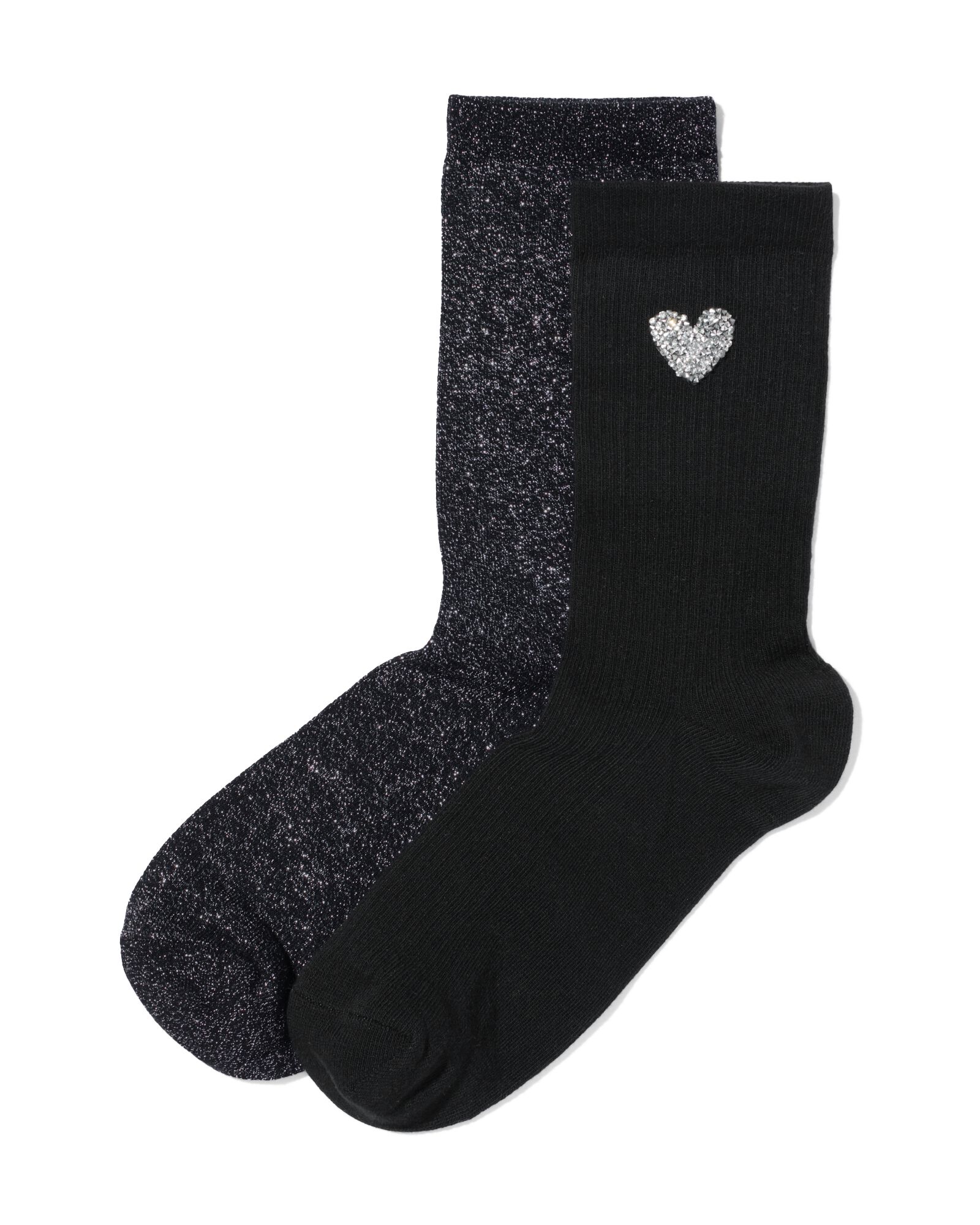 2 paires de chaussettes femme avec coton noir noir - 4270455BLACK - HEMA