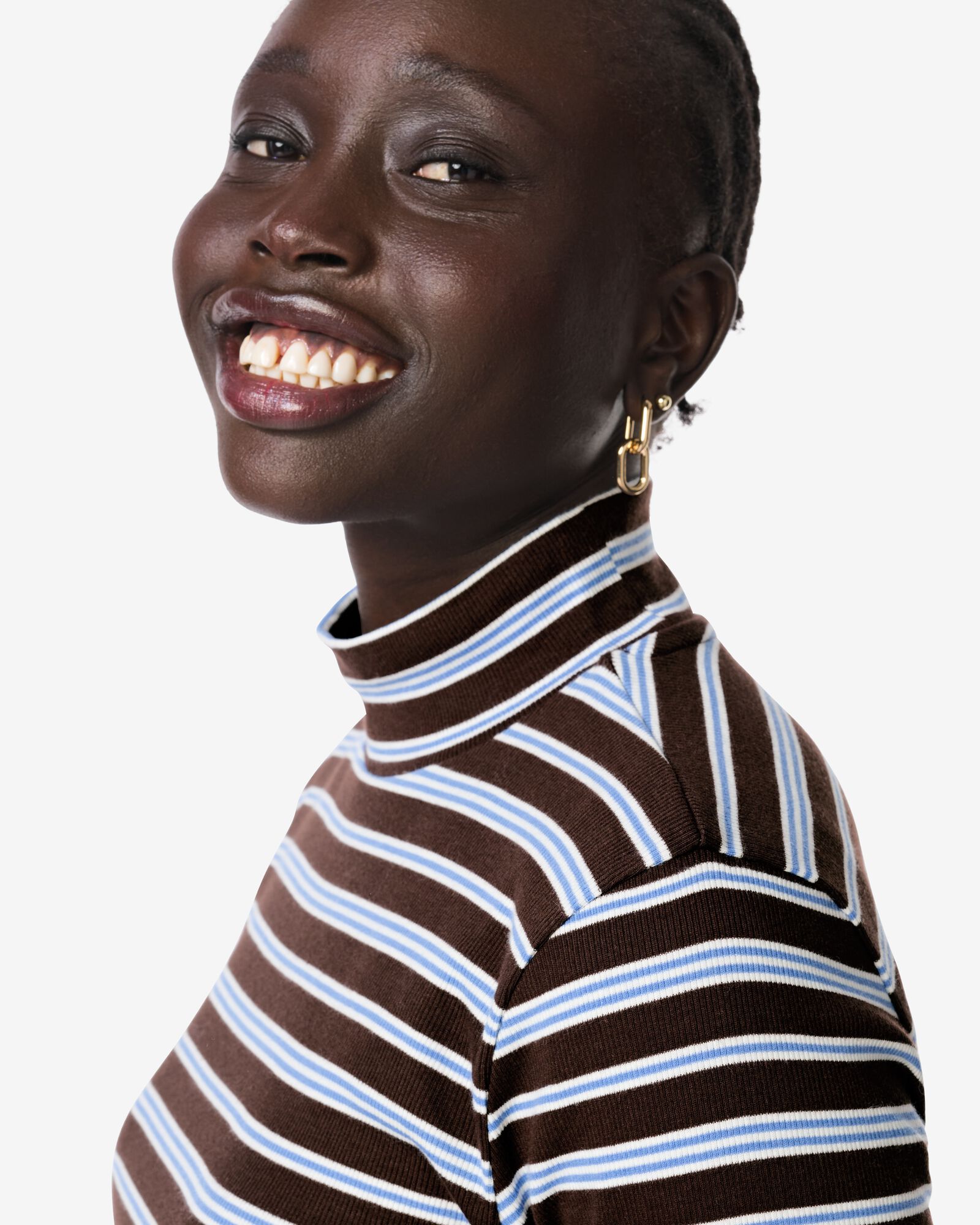 Damen-T-Shirt Clara, Ripp gestreift schwarz schwarz - 36207150BLACK - HEMA