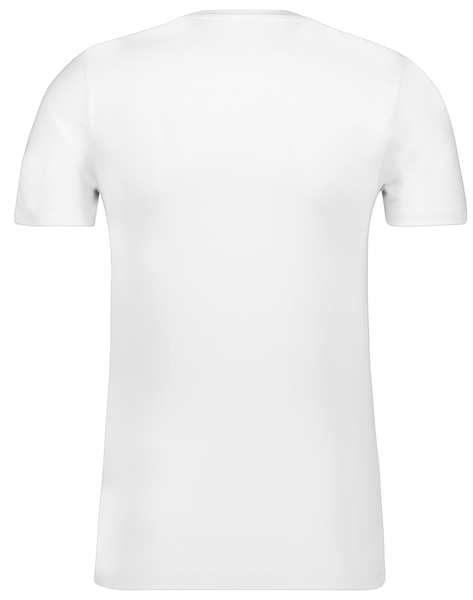 t-shirt homme slim fit col rond - avec bambou blanc blanc - 1000010179 - HEMA