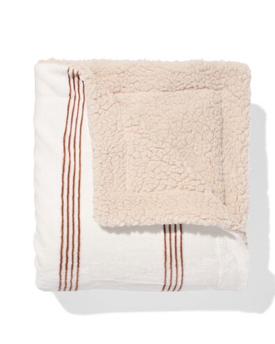 plaid 130x150cm sherpa rayures marron - 7325153 - HEMA