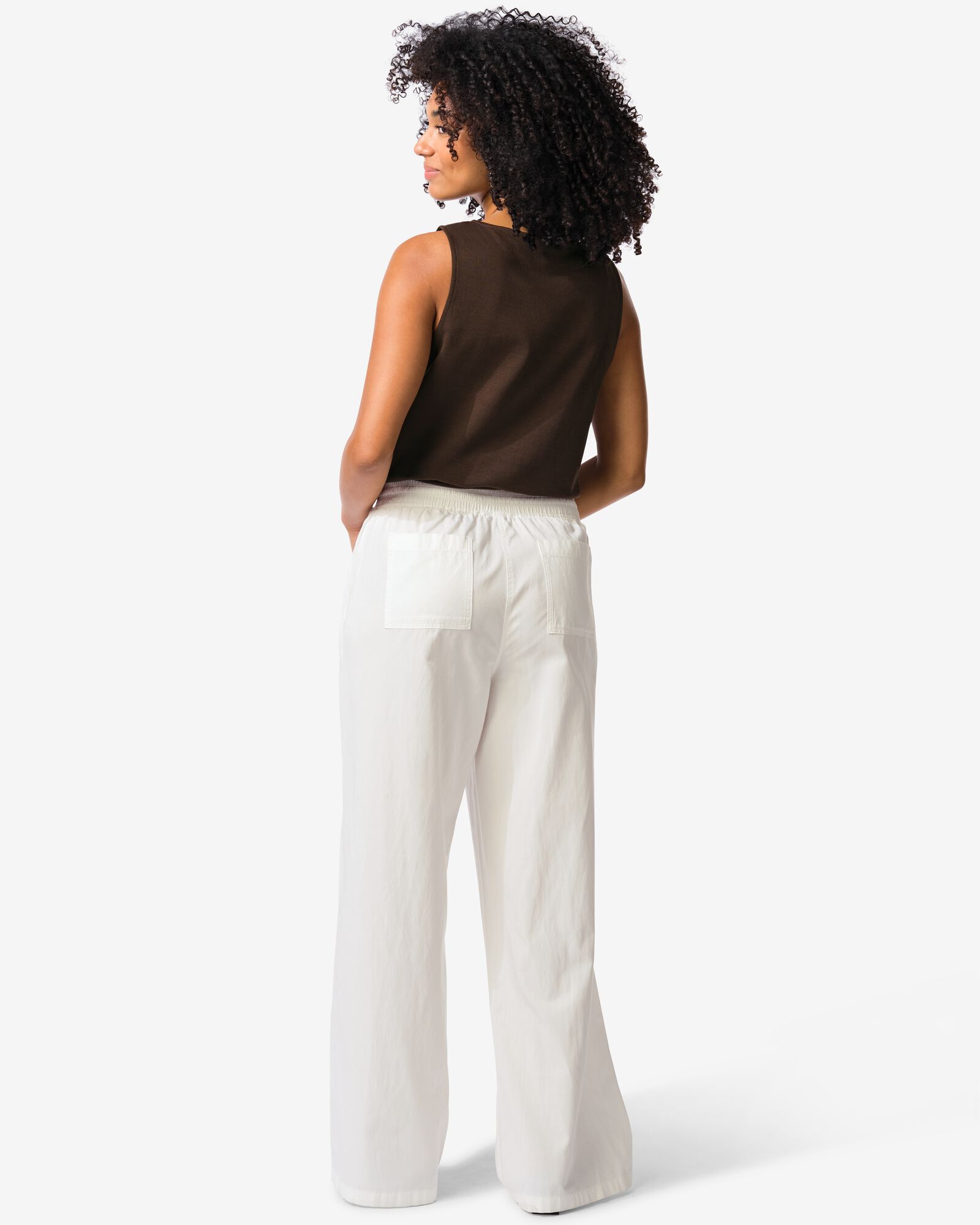 pantalon femme Lila coupe large blanc blanc - 36209160WHITE - HEMA