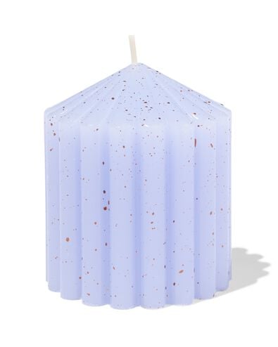 bougie cylindrique ⌀7x10cm nervur&eacute;e mouchet&eacute;e bleu clair - 13506167 - HEMA