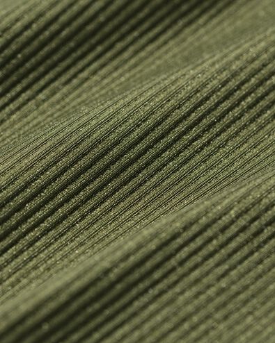 slip femme taille haute microfibre c&ocirc;tel&eacute; confort ultime vert fonc&eacute; - 19602705DARKGREEN - HEMA