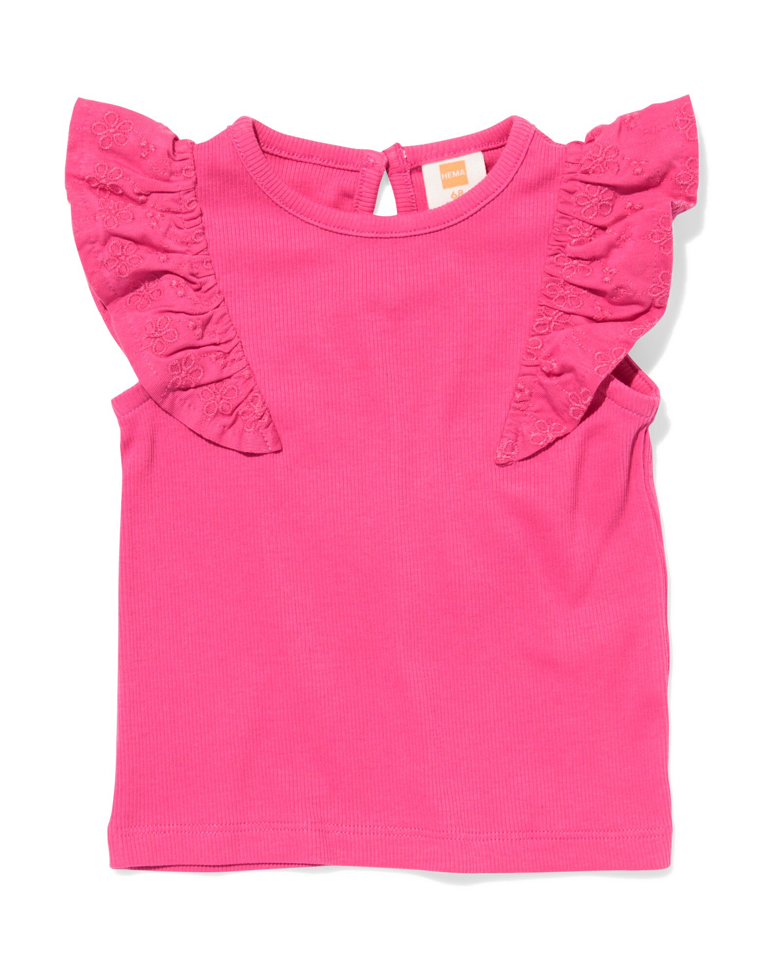 Baby-T-Shirt gerippt knallrosa knallrosa - 33000380BRIGHTPINK - HEMA